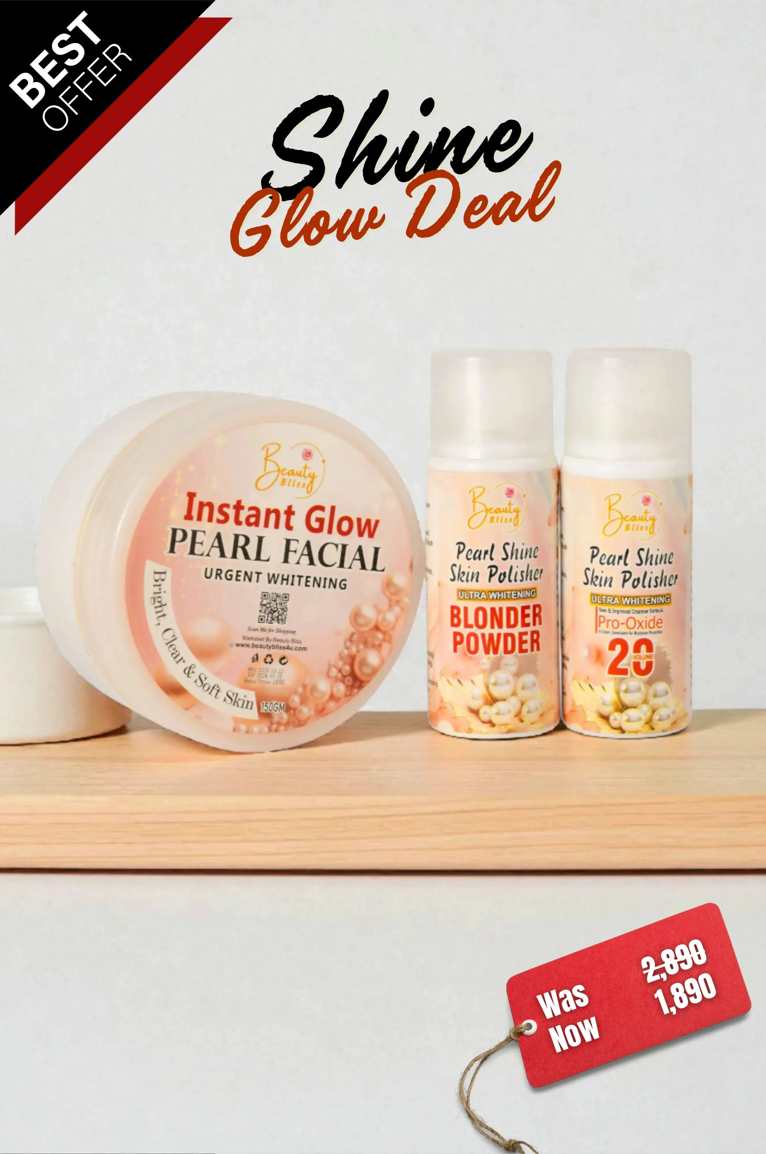 ( Shine Glow Deal ) Pearl Facial Clear & Glow With Free Skin Polisher