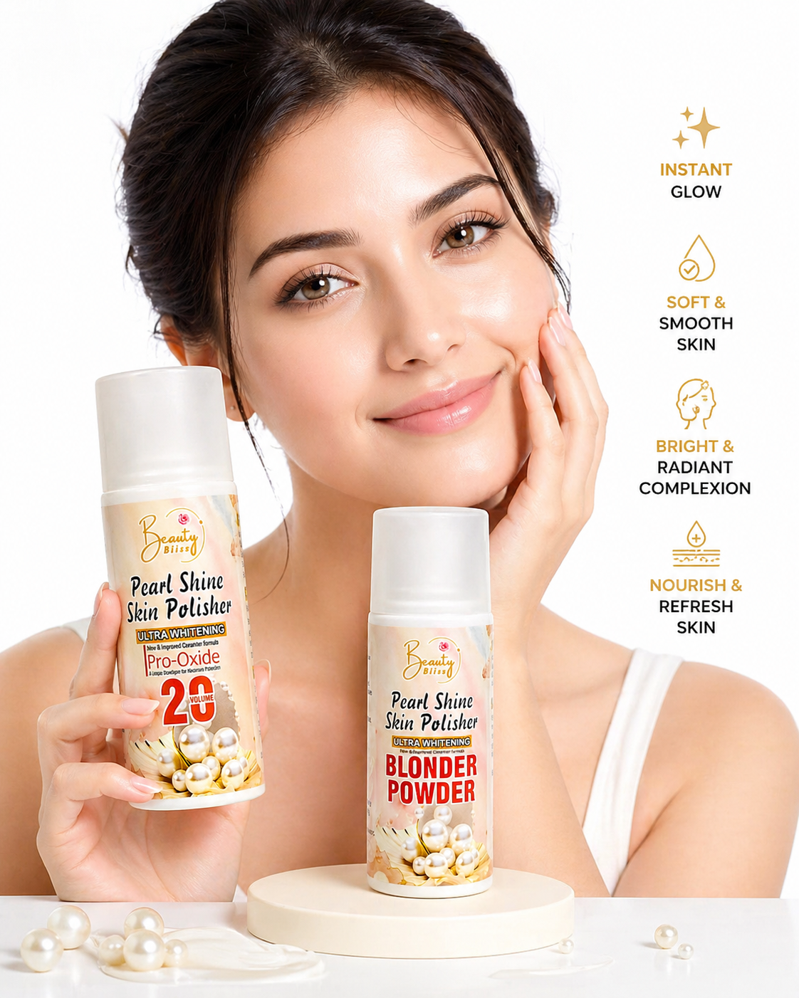 Beauty Bliss Skin Polisher Best Results In 15 Mints [ 60 ML Volume + 40 Grams Blonder Powder ]