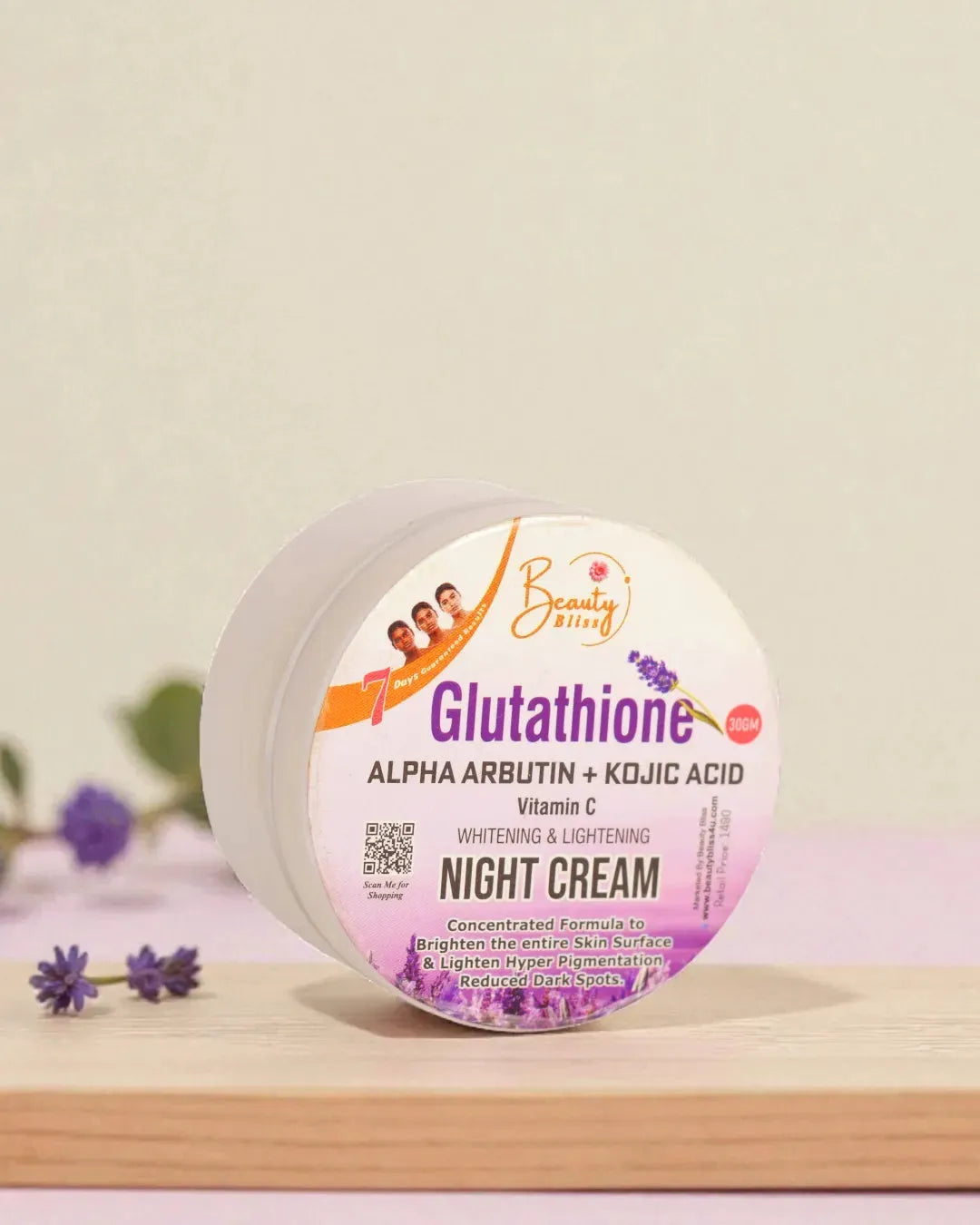 ( BEAUTY DEAL ) Glutathione Serum + Vitamin Beads Face Wash &  Night Cream 35 grams