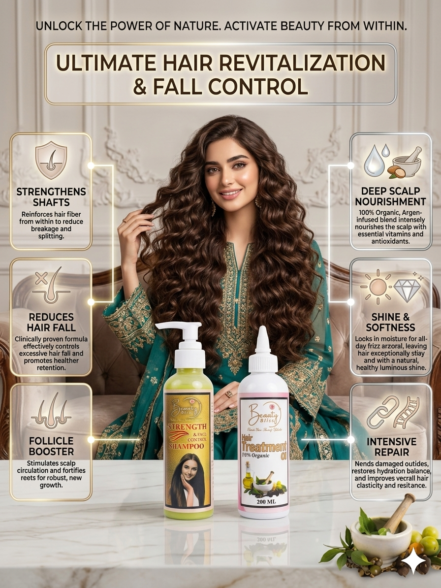 Pack Of 2 Hair Treatment Oil + Shampoo FREE 100% Organic 200 ML